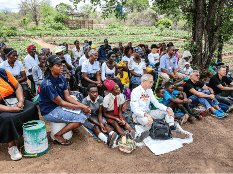 World Vision International Board members and the Mutwe Nutrition Garden members